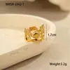 Anel de Pérola Sereia Estilo Novo Oceano Transfronteiriço Anel Aberto Banhado a Ouro de Aço Inoxidável Design de Nicho Joia de Mão