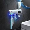 Suporte de Escova de Dentes com Esterilização UV Inteligente Multifuncional Doméstico Montado na Parede Conjunto Sem Perfuração
