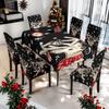 Toalha de Mesa Estampada de Natal Transfronteiriça Capa Elástica para Cadeira Mesa de Jantar Doméstica Toalha de Mesa à Prova d'Água Capa Protetora para Cadeira Decoração de Natal