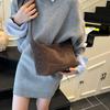 Bolso Grande de Mujer 2025 Nuevo Estilo Simple y Versátil Bolso de Hombro Cruzado Textura Mate Bolso Tote para Estudiante Universitaria y Viajero
