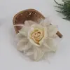 2025 Chapéu de Flor Cabeça Grande Flor de Seis Pétalas Roupa com Flor Amazon Moda Europeia e Americana Tecido com Glitter Pena Flor Artificial 910