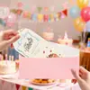 Cartão de Aniversário Inglês Estilo Floral Minimalista de Luxo Cartão Pequeno Criativo com Bênção Manuscrita Conjunto com Envelope