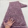 Moda Rayas Color Diamante Cuentas Malla Encaje Europeo y Americano Alta Gama Moda Vestido de Novia Falda Lentejuelas Tela Encaje