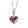 Xiaohongshu Kuaishou Douyin Influenciador Live Colar Banhado a Prata Pedra de Alto Carbono Diamante Quadrado Gota Forma de Pera Pingente Feminino Atacado