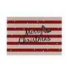 Mantel Individual Cuadrado Estampado Patrón de Alce Navideño Muñeco de Nieve Bosque Pueblo de Pan de Jengibre Decoración de Mesa Navideña