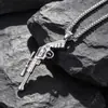 Collar con colgante de pistola para hombre, joyería de acero de titanio, colgante con forma dominante, venta al por mayor de fábrica SP560