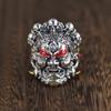 Juego de Colgante y Anillo de Plata S925 Rey Ciervo Dorado Artesanía Retro Ventas al por Mayor Transfronterizas Colgante Grande de Dios Negro para Hombre