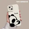 Funda para Teléfono Panda Manzana 17 Pro Max 16 Nuevo 15 Linda 14 Pareja 11 Silicona Cobertura Total Anti-Caídas Cubierta Protectora