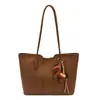 Bolsa de Ombro Simples de Luxo para Mulheres Verão 2026 Nova Elegante Cor Sólida Tote Versátil Grande Capacidade