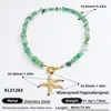 Collar Transfronterizo de Acero Inoxidable con Personalidad y Estilo, Serie Oceánica, Diseño de Estrella de Mar y Concha, Chapado en Oro de 18K, Collar que Conserva el Color para Mujer