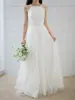 Vestido de noiva leve francês alça fina tule simples estilo floresta comprimento total para viagem da noiva sessão de fotos estúdio externo tema vestido saia bufante