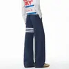 Colección Otoño 2026: Pantalones Casuales TB de Tres Rayas con Patrón de Escamas de Dragón para Pared sin Sombra, Pantalones de Pierna Ancha Sueltos a la Moda