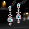 Brincos de Prata S925 com Pino e Zircônia Atacado Elegantes para Mulheres Estilo Retrô Francês Corte Pendente com Franjas