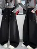 Jeans para Niñas Primavera y Otoño 2026 Nuevos Elegantes Pantalones Negros de Pierna Ancha para Niñas Pantalones Sueltos para Niños Medianos y Grandes
