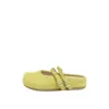 Sandalias Birkenstock de lino para mujer para el verano de 2026, modelo nuevo con aumento interno de altura, puntera cerrada, calados, zuecos sin talón