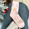 Calcetines de invierno de terciopelo australiano rosa para mujer, calcetines gruesos con forro polar cálido, calcetines de invierno japoneses lindos de dibujos animados apilados