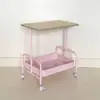Estante de Almacenamiento Móvil de una Sola Capa Mesa de Café para Sala de Estar Mesa Lateral Simple para Sofá Almacenamiento de Mesita de Noche para Dormitorio Pequeño Estante de Almacenamiento