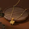 Cadena Elegante para Clavícula para Mujer, Nuevo Estilo Otoño e Invierno, Chapada en Oro Real, Diseño Único, Regalo de Año Zodiacal para Pareja, Collar de Caballo Pequeño