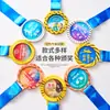 Medalla Pequeña de Cristal Placa de Metal Creativa Competencia Infantil Maratón Escolar Reunión Deportiva Medalla Oro Plata Bronce Baloncesto