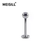 Clavo de labio con rosca interna de acero inoxidable Meier clavo para hueso de oreja con diente interno anillo de labio de bola pendiente pequeño joyería para piercing en el cuerpo humano