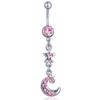 Nueva joyería para danza del vientre de comercio electrónico transfronterizo estrellas luna piercing anillo para el ombligo clavo para el ombligo