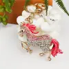 Lindo Llavero de Caballo con Pedrería, Llavero de Caballo Galopando con Diamantes Incrustados de Aleación, Colgante para Bolso, Accesorio de Regalo al por Mayor