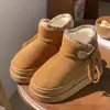 Zapatos de Algodón de Invierno para Mujer, Ropa de Abrigo, Forro de Felpa, Suela Gruesa, Zapatos Postparto, Zapatos de Algodón Cálidos y Cómodos para el Hogar