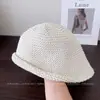 Sombrero de Pescador con Visera Estilo Zg Japonés para Mujer, Sombrero de Punto de Color Sólido para Primavera y Verano con Protección Solar, Adelgazante, Elegante Sombrero de Cubo