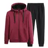 Cardigan con capucha de moda casual para hombre, importado de América, para jóvenes, Otoño e Invierno, Pantalones forrados de polar, Traje de dos piezas