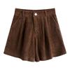 Shorts de Veludo para Roupa Externa, Outono e Inverno, Tamanho Grande, Novas Calças Wide Leg para Mulheres, Leggings Casuais de Cintura Alta em Linha A, Modernos
