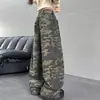 Pantalones Casuales de Primavera y Otoño para Niñas 2026 Nuevo Estilo Chica Atractiva Estilo Coreano Niños Medianos y Grandes Holgados Camuflaje Hoja Curva Pierna Ancha