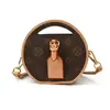 Bolso Redondo Mini Moderno y Versátil con Diseño de Letras, Bolso de Mano de Alta Gama para Mujer, Bolso de Hombro y Cruzado para Niños