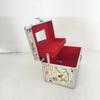 Caixa de armazenamento de hardware direto da fábrica caixa de ferramentas de maquiagem padrão de couro flor de alumínio 25x17x16cm