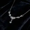 Collar de Gota de Agua con Espiga de Trigo para Mujer 2025 Nuevo Lujo Accesible Diseño de Nicho Exquisito Gama Alta Elegante Cadena para la Clavícula