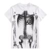 Camiseta Punk Rock de Manga Corta con Estampado de Huesos de Rayos X Americanos en Blanco y Negro para Hombres y Mujeres Verano Moderna Marca Suelta Tops para Parejas