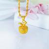 Colgante de Manzana Mate Chapado en Oro, Colgante de Moda Ligera Lujo Color Oro Arena para Mujer Que No Se Desvanece Fácilmente, Colgante de Collar para Clavícula Nochebuena