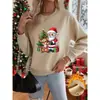 2026 Nueva Ropa Femenina Transfronteriza de Amazon Sudadera Casual Simple de Cuello Redondo para Mujer con Estampado 3D Navideño
