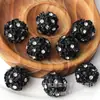 Nuevo accesorio de joyería DIY de flor de tres pétalos con incrustaciones de diamantes de resina transfronteriza, bola de arcilla suave con bola de diamante con agujero central y flor de cinco pétalos con incrustaciones de diamante