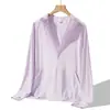 Ropa con protección solar UPF50 de seda helada para mujer, hilo original, nueva de verano, anti-UV, transpirable, ligera, chaqueta con capucha