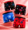 Calzoncillos tipo bóxer para niños con estampado de telaraña de dibujos animados, transpirables y cómodos, calzoncillos de ángulo plano a la cintura media para bebés en verano