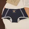 Cueca Boxer Feminina 100% Algodão Sem Costura 10A Antibacteriana Gancho Estendido Cintura Média Algodão Integral Tipo Urso Britânico a Roupa Íntima