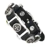 Pulsera de Cuero Punk Retro Europea Aleación Cruz Ancha Moda para Hombre Personalidad Joyería de Mano de Moda Venta al por Mayor
