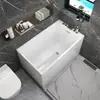 Bañera Pequeña para Apartamento Acrílico Red Social Japonesa Bañera Pequeña con Herrajes Remojo Profundo Sentado Bañera Acrílica
