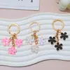 Llavero de flor fresca pequeño llavero de borla de margarita exquisita colgante decorativo para bolso de niña regalo DIY