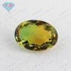 Huevo Gema de Huangang Forma de Huevo Piedra Suelta de Vidrio de Turmalina Forma de Denier Fondo Puntiagudo Amarillo-Verde Colorido Turmalina Sintética Bx10