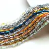 Nuevos accesorios de joyería DIY Cuentas sueltas de cristal cuentas de vidrio 4 * 10MM agujero recto cuentas de gota de agua pendientes galvanizados al por mayor