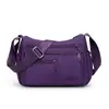 Bolsa Transversal Casual para o Dia a Dia, Novo Modelo Transfronteiriço, Grande Capacidade, Cor Sólida Simples, Bolsa de Ombro com Múltiplos Compartimentos, Bolsa Feminina de Nylon Estilo Coreano