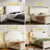 Panel de mesita de noche para cama individual se vende por separado, panel trasero de mesita de noche de 21 metros de ancho, panel trasero de madera maciza suave acolchado, se vende por separado