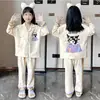 Pijama Infantil 2026 para Niñas Casual Cuello Solapa Manga Larga Pantalón Largo Dibujo Cazador de Demonios Conjunto de Ropa de Casa para Niñas Venta al por Mayor