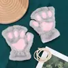 Guantes de Peluche de Capibara Lindos para Mujer, Cubierta Plegable de Medio Dedo para Invierno, Compatibles con Pantalla Táctil, Cálidos y Gruesos, para Estudiantes y Ciclismo, a Prueba de Frío